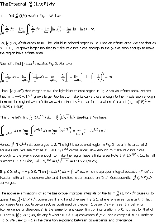 6.7.2 Tests For Convergence Of Improper Integrals